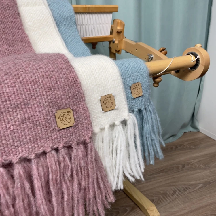 Szalik handmade z naturalnej wełny merino i alpaki