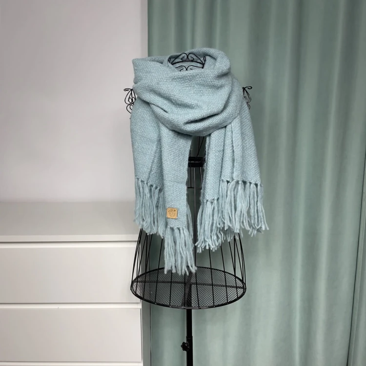 Szalik handmade z naturalnej wełny merino i alpaki