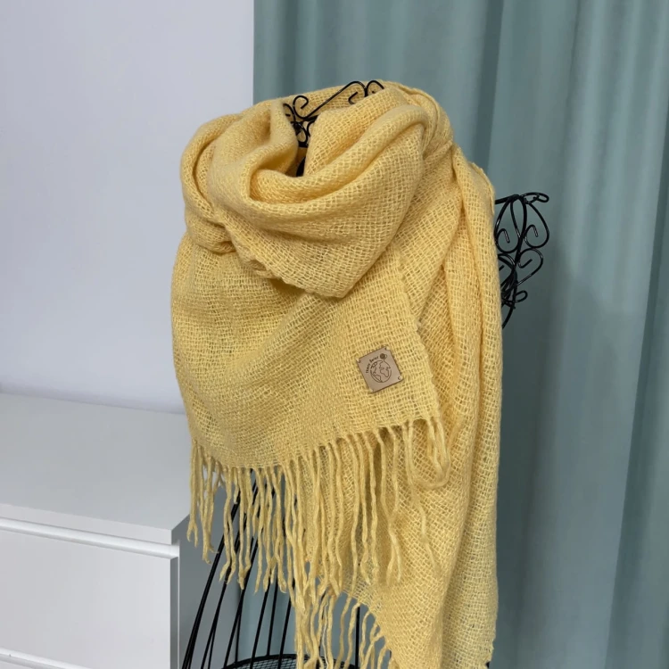 Szalik handmade z naturalnych włókien: kaszmir, merino i bawełna