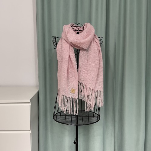 Ręcznie tkany szalik z kaszmiru, wełny merynosów i bawełny