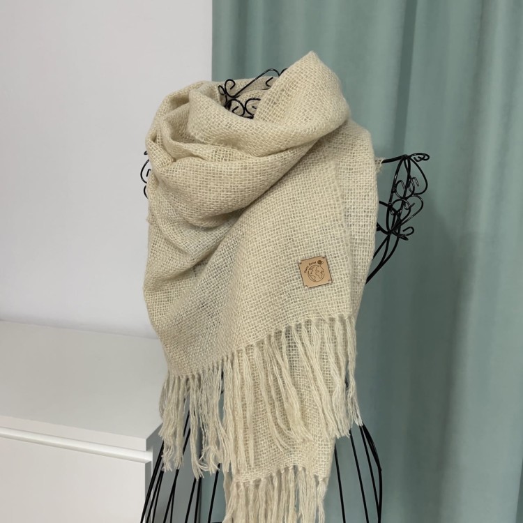 Szalik handmade z naturalnych włókien: kaszmir, merino i bawełna