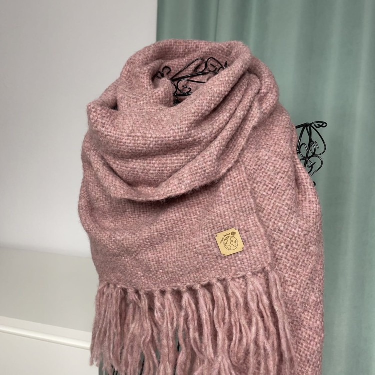Szalik handmade z naturalnej wełny merino i alpaki